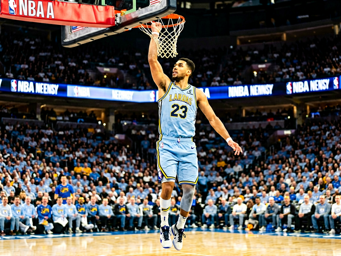 NBA比赛中球员精彩扣篮瞬间